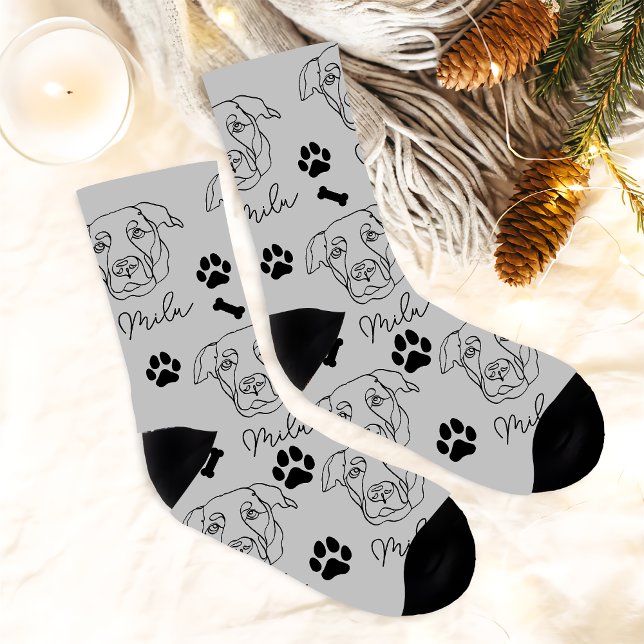 Calcetines Dibujo manual personalizado de perro de Labrador (Subido por el creador)