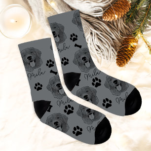 Calcetines Dibujo personalizado de mano del perro con recuper