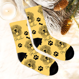 Calcetines Dibujo personalizado de mano del perro con recuper