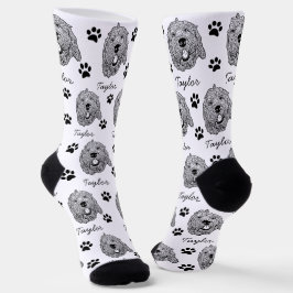 Calcetines Dibujo personalizado del perro personalizado Golde