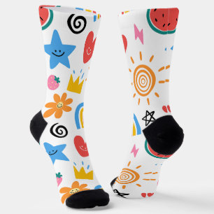 Calcetines Dibujos Animados de Verano Patrón Continuo Caprich