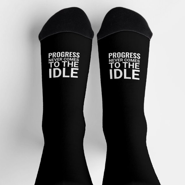 Calcetines Dicho Motivacional en Blanco y Negro Inspirador (Arriba)
