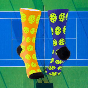 Calcetines Dill pickleball extraño azul naranja divertido