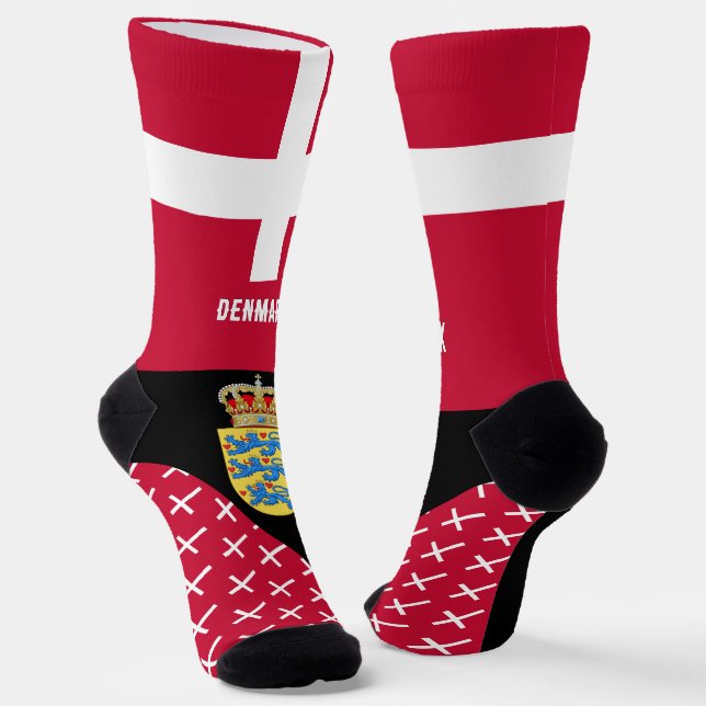 Calcetines Dinamarca, moda, bandera danesa, patriótico (Angular)