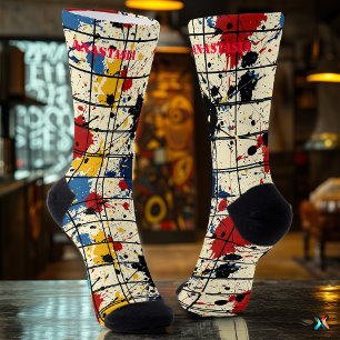 Calcetines dinámicos con salpicaduras de pintura y