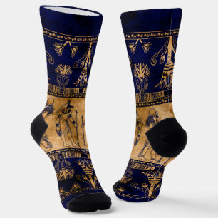 Calcetines Dioses y frontera ornamental de Egipto