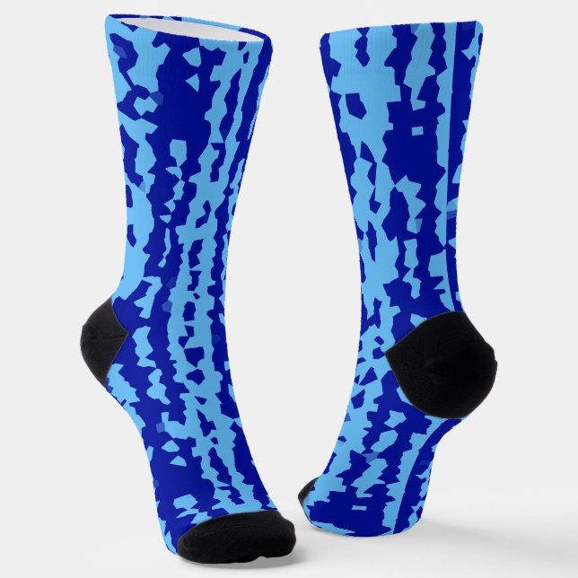 Calcetines Diseño abstracto irregular azul cyan (Angular)