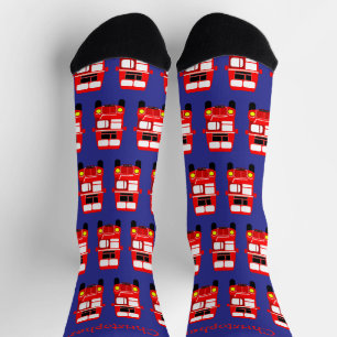 Calcetines Diseño Autobús de Dos Pisos Rojo