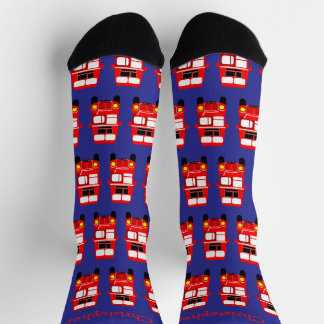 Calcetines Diseño Autobús de Dos Pisos Rojo