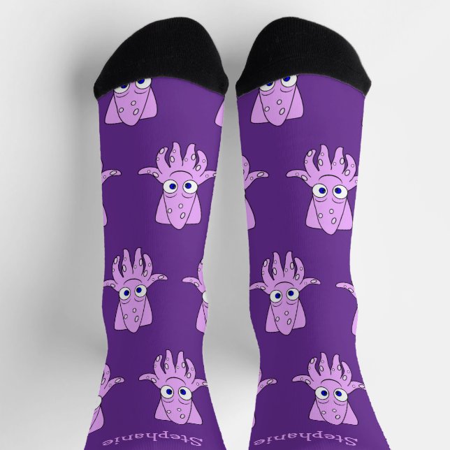 Calcetines Diseño Calamar Morado (Arriba)