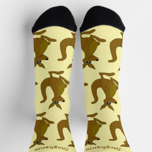 Calcetines Diseño Canguro Marrón