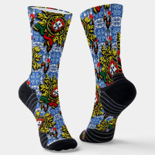 Calcetines Diseño de arte folclórico de Portugal