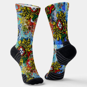 Calcetines Diseño de arte folclórico de Portugal