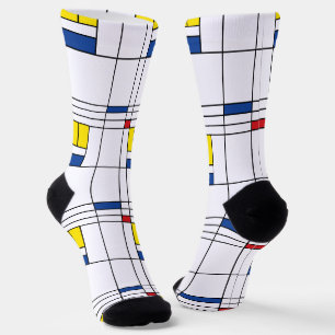 Calcetines Diseño de arte moderno Mondrian II Minimalista De