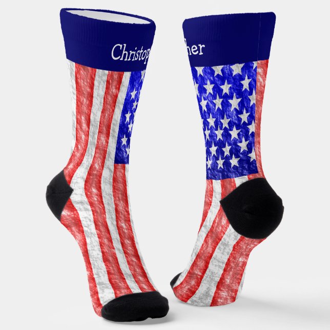 Calcetines Diseño de bandera americana (Angular)