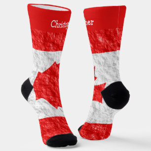 Calcetines Diseño de bandera canadiense