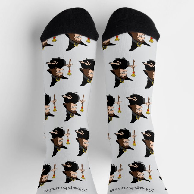 Calcetines Diseño de Bruja (Arriba)