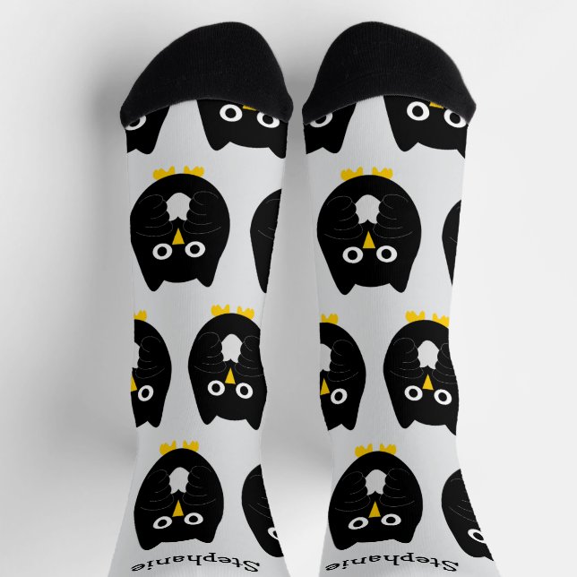 Calcetines Diseño de Búho Negro (Arriba)