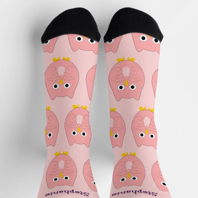 Calcetines Diseño de búho rosado Socks (Arriba)