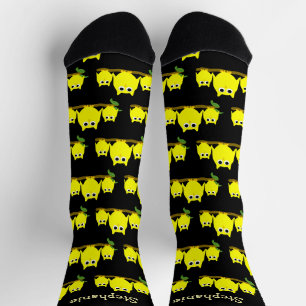 Calcetines Diseño de búhos amarillos personalizados