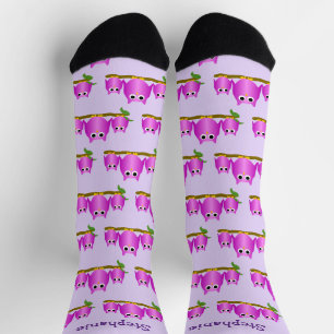 Calcetines Diseño de búhos morados personalizados