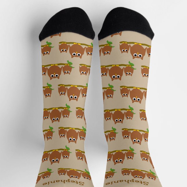 Calcetines Diseño de Búhos Personalizados (Arriba)