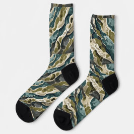 Calcetines Diseño de camuflaje en verdes y beige