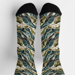 Calcetines Diseño de camuflaje en verdes y beige