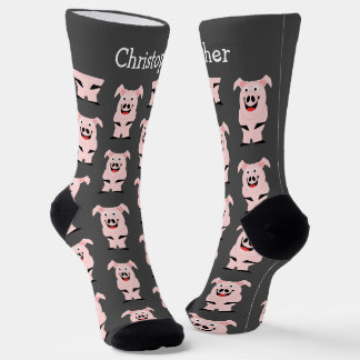 Calcetines Diseño de cerdos personalizado