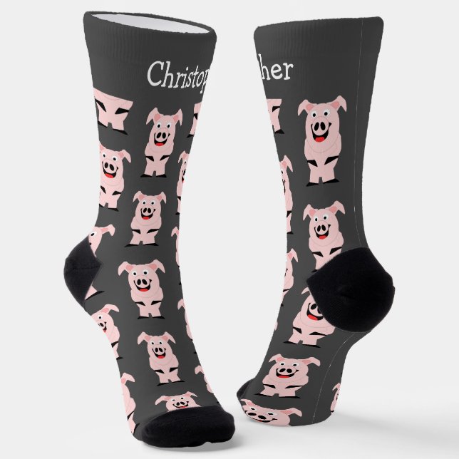 Calcetines Diseño de cerdos personalizado (Angular)