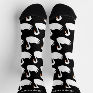 Calcetines Diseño de cisne blanco