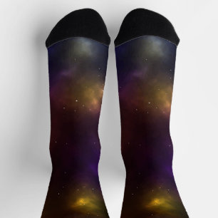 Calcetines Diseño de constelaciones de espacio cósmico abstra