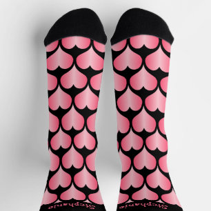 Calcetines Diseño de Corazones Rosas Personalizado