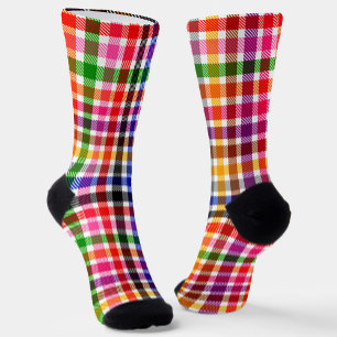 Calcetines Diseño de Cuadro Escocés de Cuadros de Tafetán Col