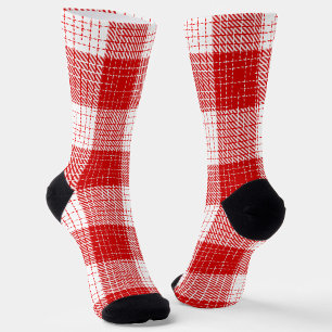 Calcetines Diseño de cuadros escoceses atrevidos en rojo y bl