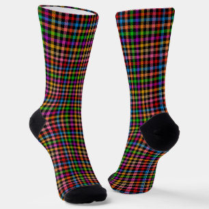 Calcetines Diseño de cuadros escoceses de gingham de arcoíris