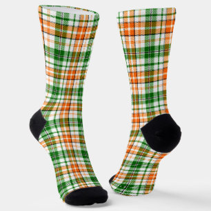 Calcetines Diseño de cuadros escoceses naranja verde blanco