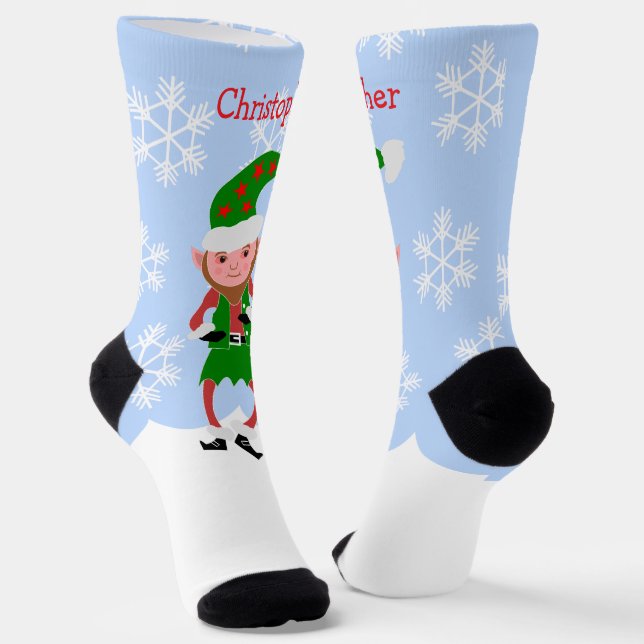 Calcetines Diseño de Elfo de Navidad (Angular)