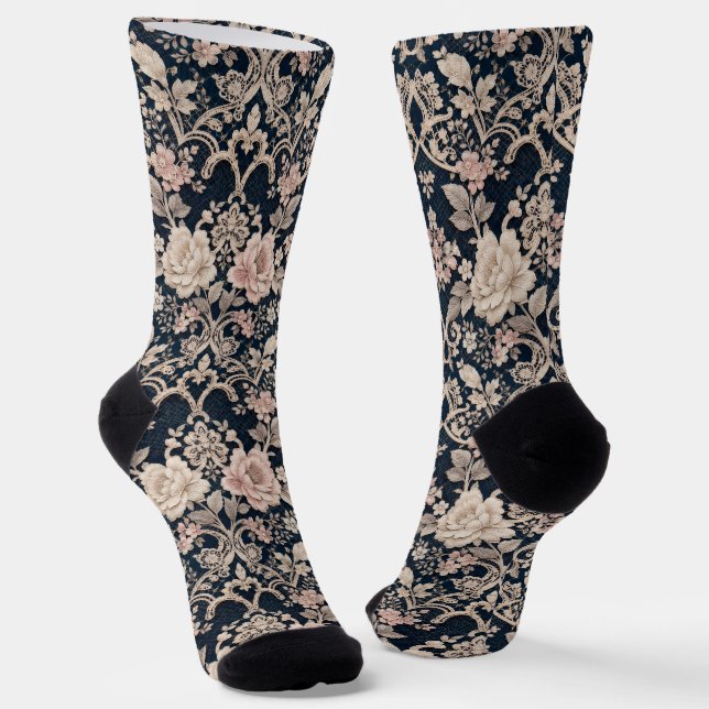 Calcetines Diseño de encaje floral sofisticado e intrincado (Angular)