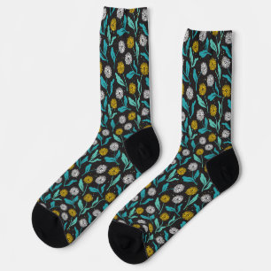Calcetines Diseño de flores y hojas de Dandelion