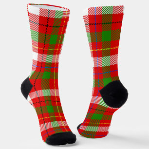 Calcetines Diseño de franela a cuadros roja verde y blanca de