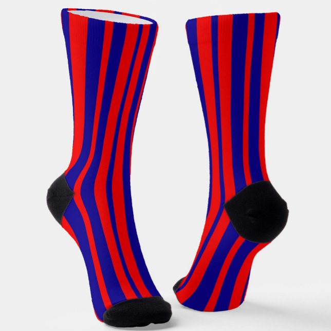 Calcetines Diseño de franjas rojas y azules (Subido por el creador)