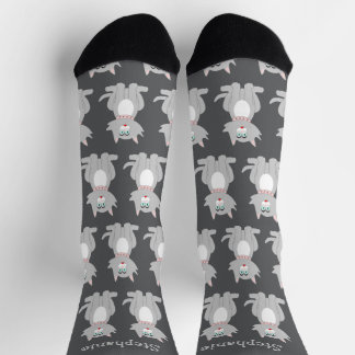 Calcetines Diseño de gatos grises de zócalos