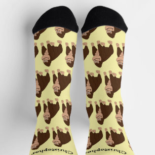 Calcetines Diseño de Gorila Marrón Personalizado