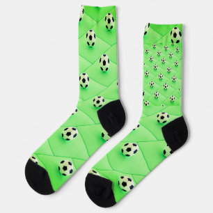 Calcetines Diseño de hinchas de fútbol con fondo verde