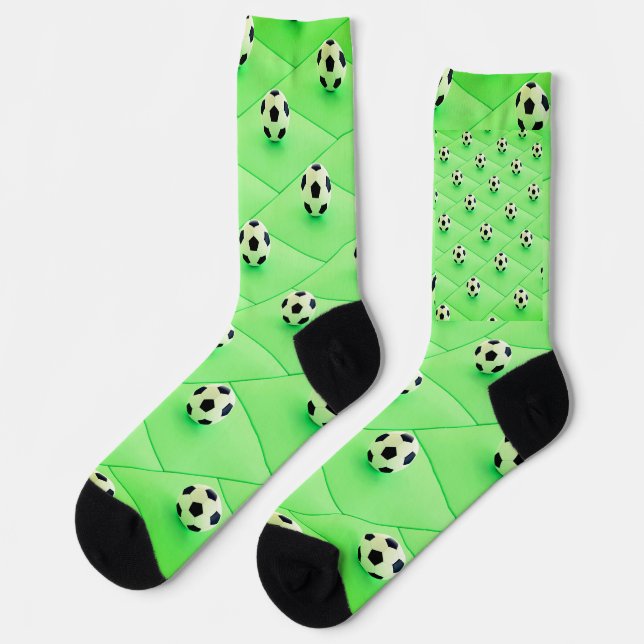 Calcetines Diseño de hinchas de fútbol con fondo verde (Izquierda)