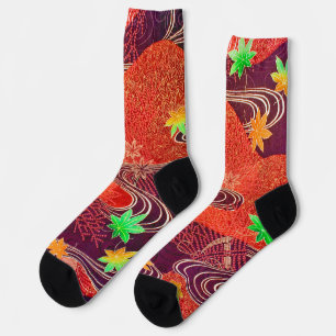 Calcetines Diseño de Hoja de Arce Japonés