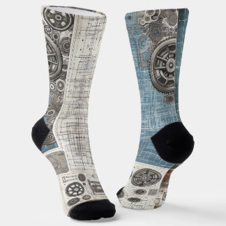 Calcetines Diseño de huella azul - Decoración de arquitecto