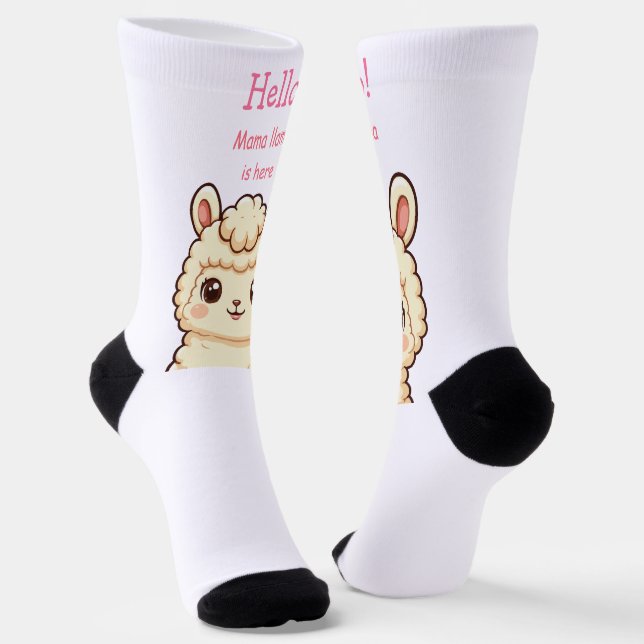 Calcetines Diseño de ilustración de llama linda (Angular)