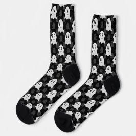 Calcetines Diseño de impresión blanca y negra de ghost